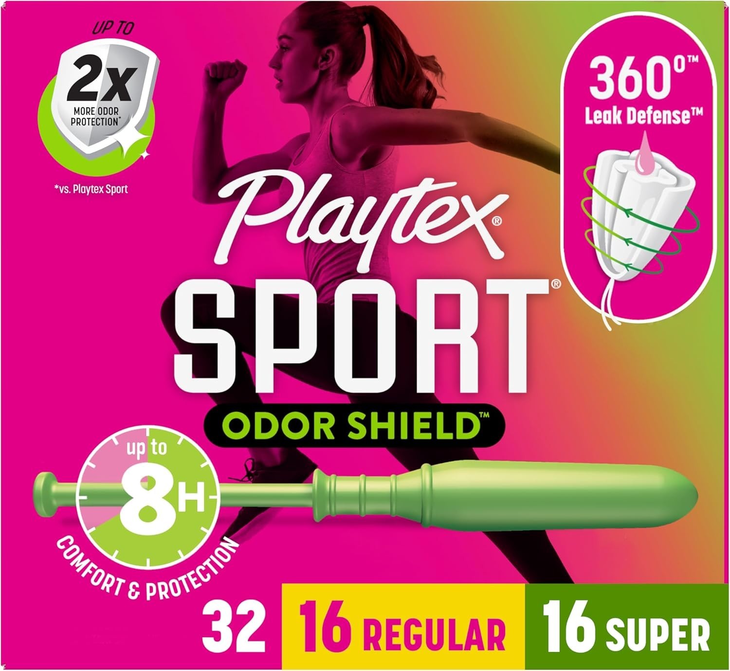 Playtex Sport Odor Shield Tampons Multipack, 16ct Regular/16ct Super