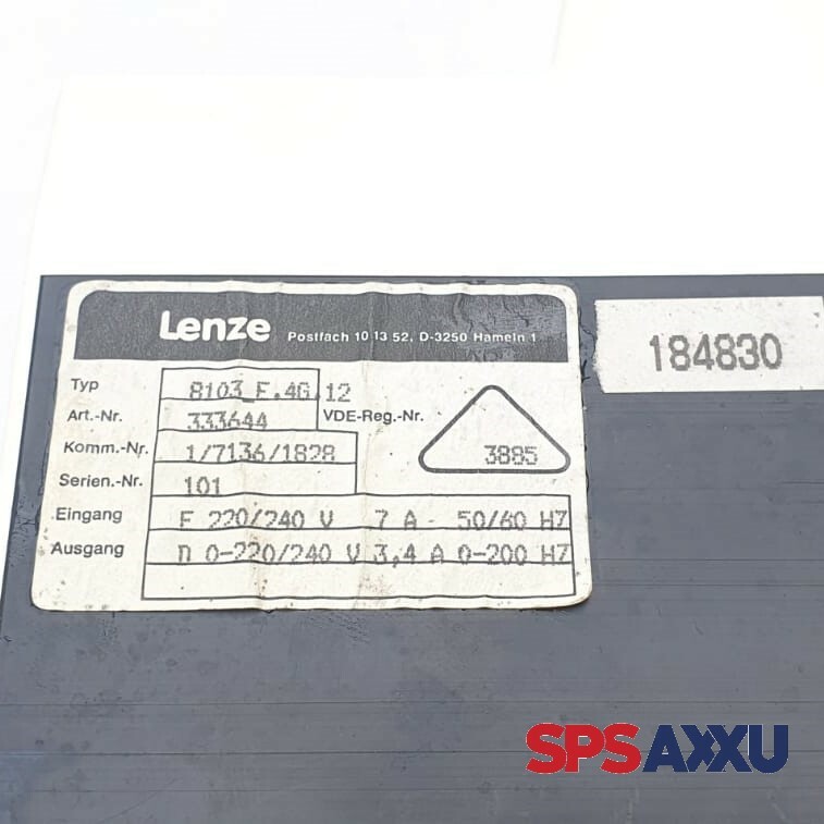 LENZE 8103.E4G12 Variable Frequency Drive Inverter 8103.E4G.12