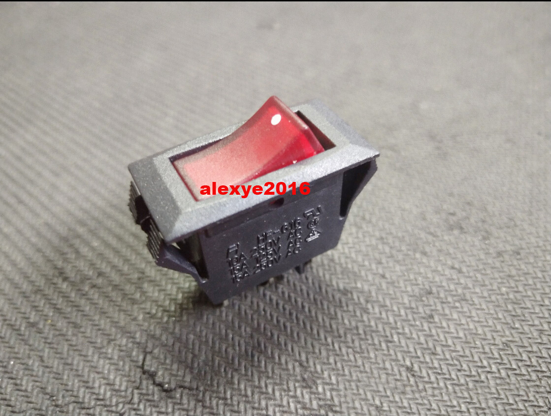 1PCS HF HF-616 Switch 3 Pins ON-OFF 2 Positions Red Lamp Button Maintained