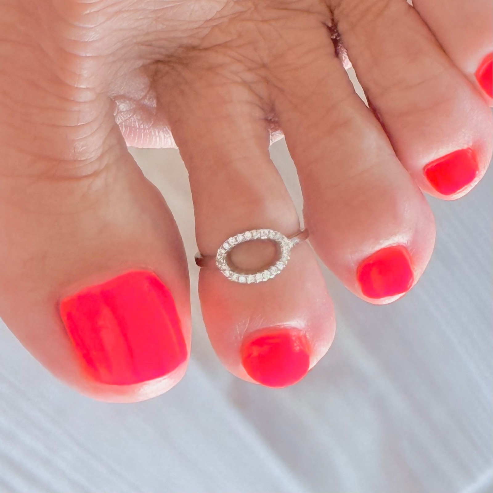 Sterling Silver Open CZ Circle Toe Ring, Halo Rings, Eternity Circles, Round