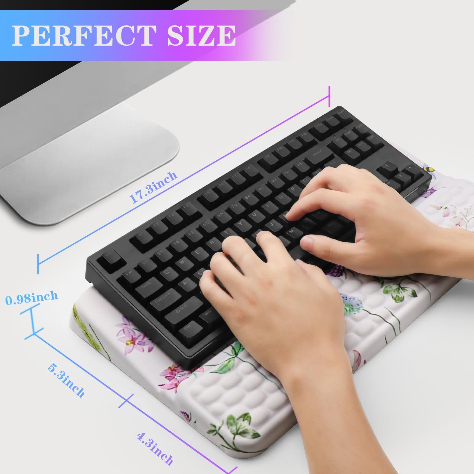 Computer Keyboard Stand with Wrist Rest Ergonomic Tilted Keyboard Holder - Ke...