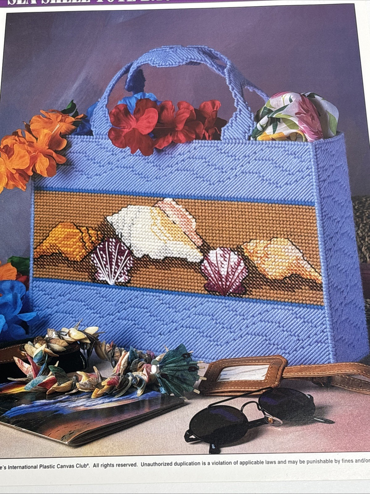 Sea Shell Tote Bag Annie's Attic Plastic Canvas Pattern Page
