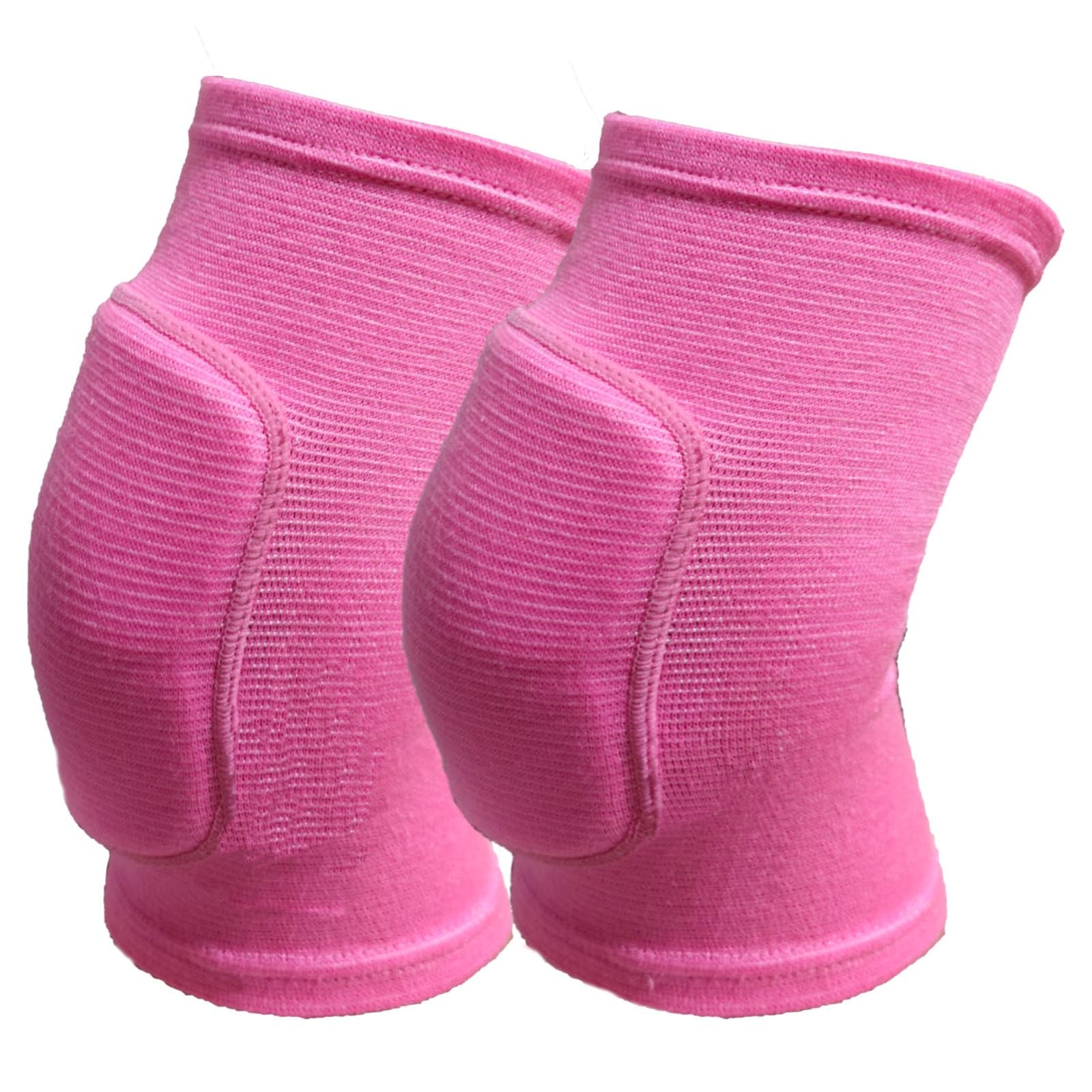 Anti-Slip Sponge Pink Knee Pads for Volleyball Football Dance Yoga Large