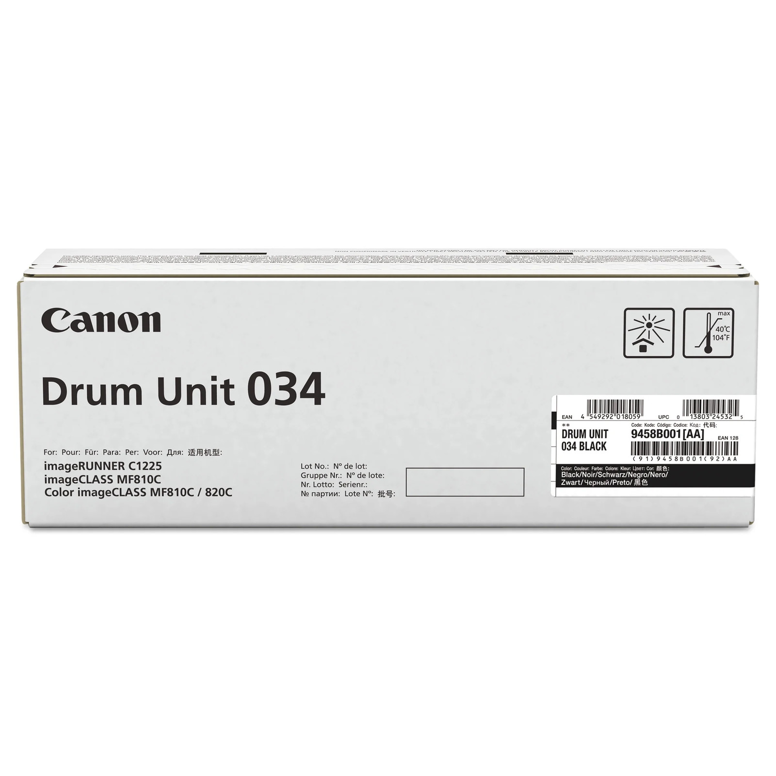 Canon 9458B001AA Drum Unit 034 Black For Select ImageClass Printers