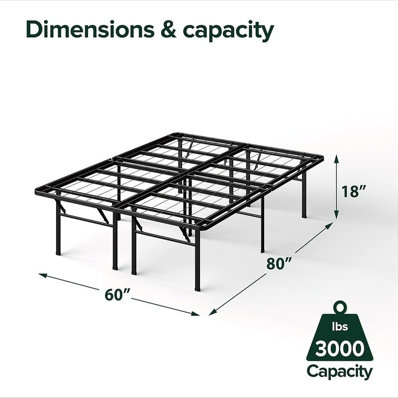 Strong Steel SmartBase Easy Assembly No Box Spring Needed Underbed Storage New
