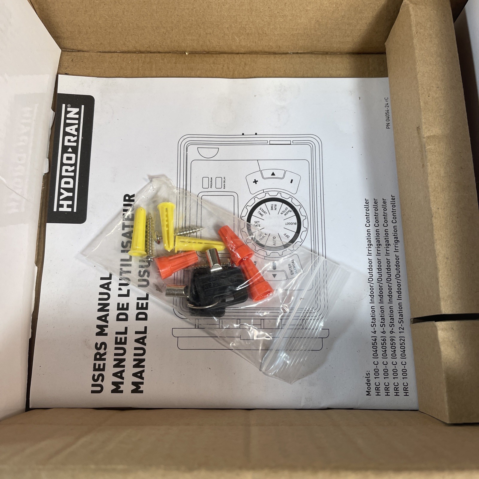 Hydro-Rain Indoor/Outdoor Irrigation Controller & Timer /4 Stations/HRC 100 C
