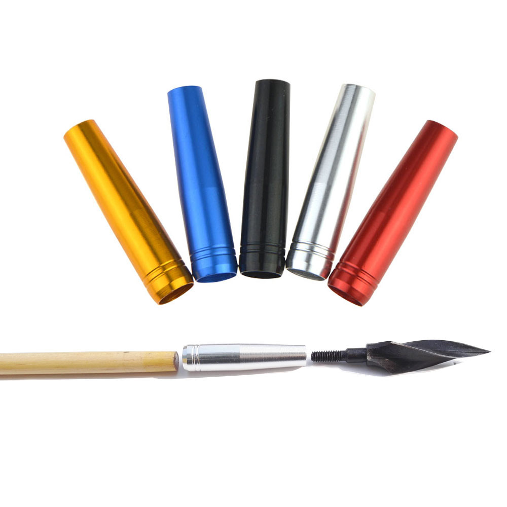 6pcs Archery Arrowhead Adaptor Connecting Insert for OD 8mm Arrow Shaft Aluminum
