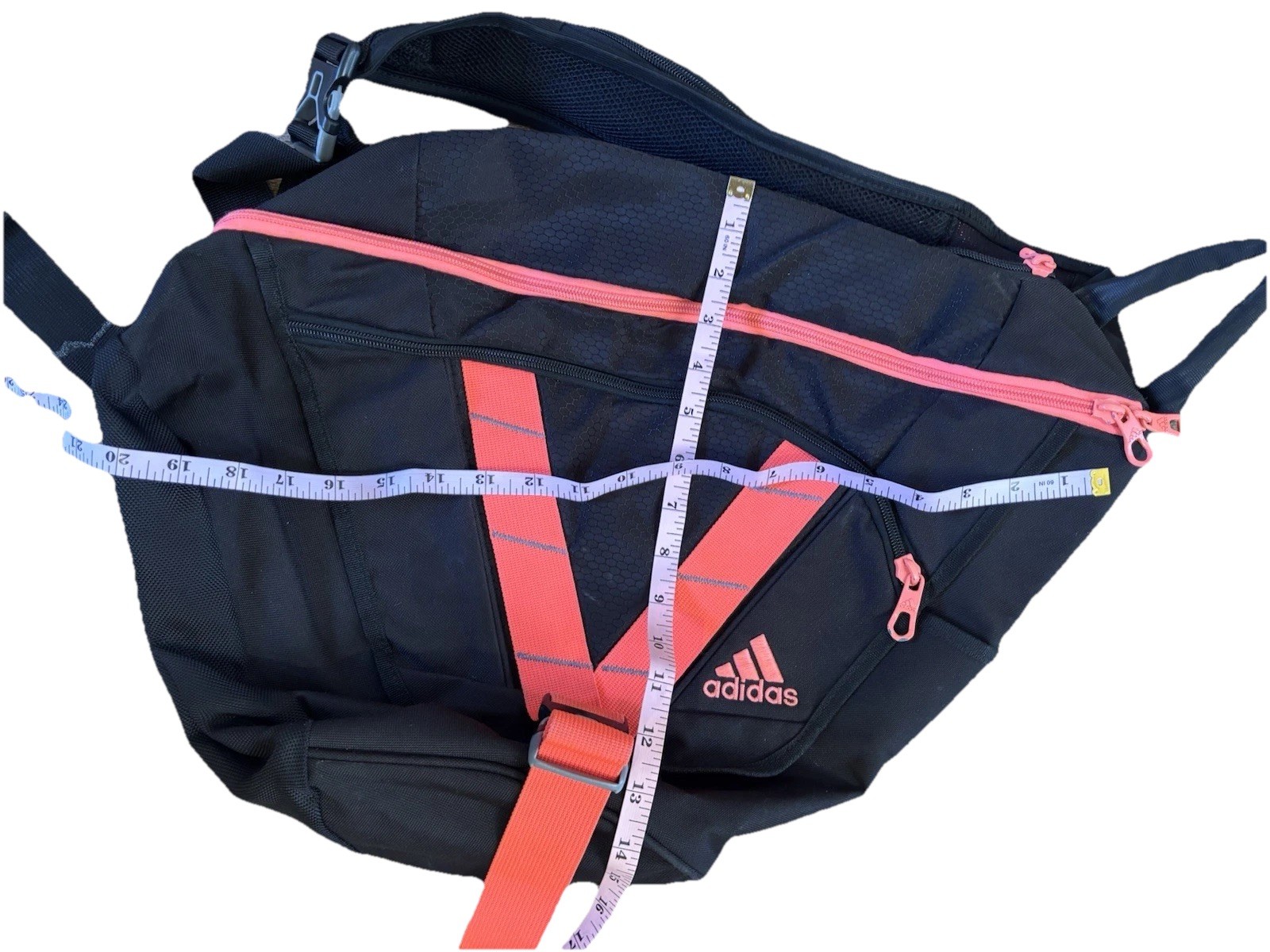 Adidas Sling Backpack Crossbody Bag Black Coral Adjustable Strap Unisex
