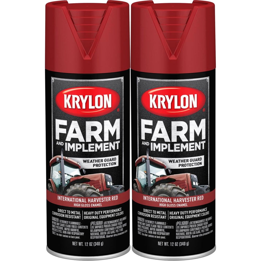 Krylon Paint 1933 2pk; Farm & Implement 12oz Aerosol International Harvester Red