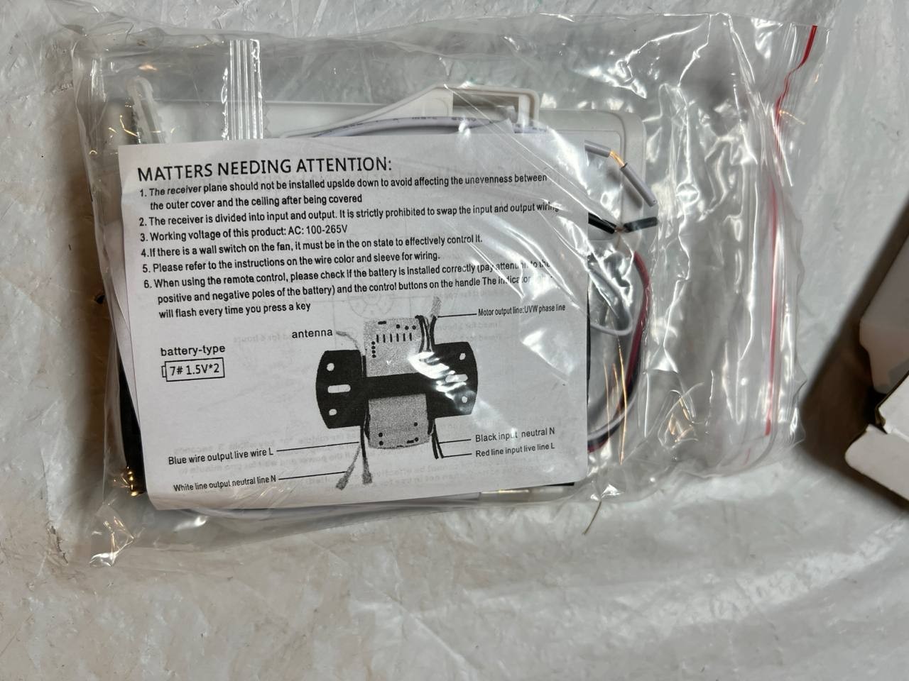 Ceiling Fan Remote Control Kit Replacement 6-Speed Timer for DC Fan Light Remote
