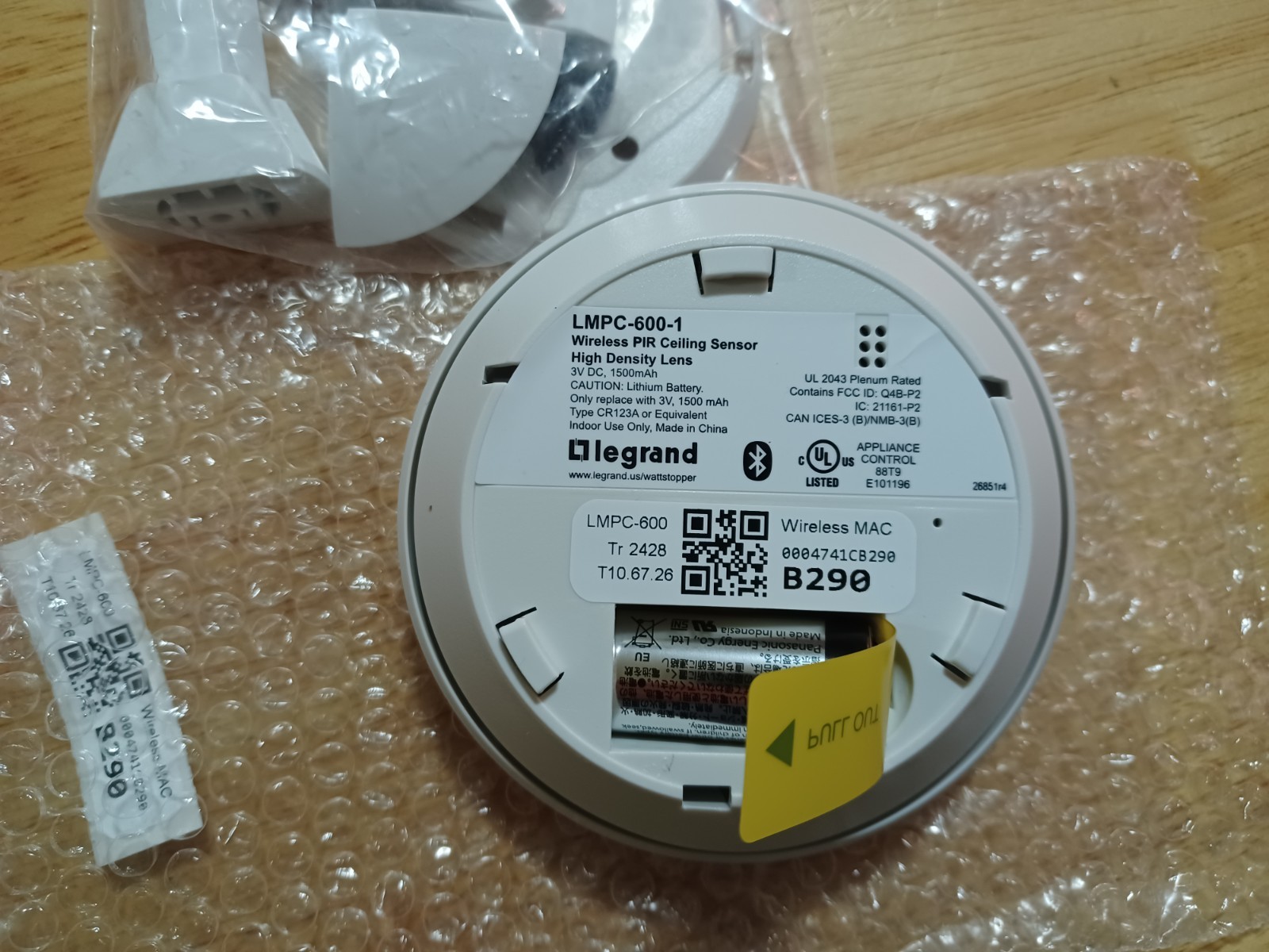 LEGRAND WATTSTOPPER LMPC-600-1 White Ceiling Wireless Sensor