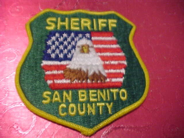 SAN BENITO COUNTY CALIFORNIA POLICE PATCH SHOULDER SIZE UNUSED NOT A BADGE GREEN