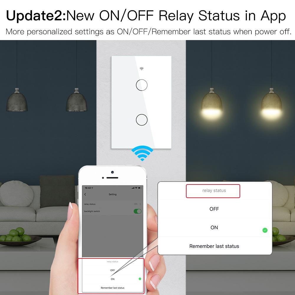 MOES 1/2/3/4 Gang Smart Light Switch WiFi RF Wall Touch Timer Alexa Google APP