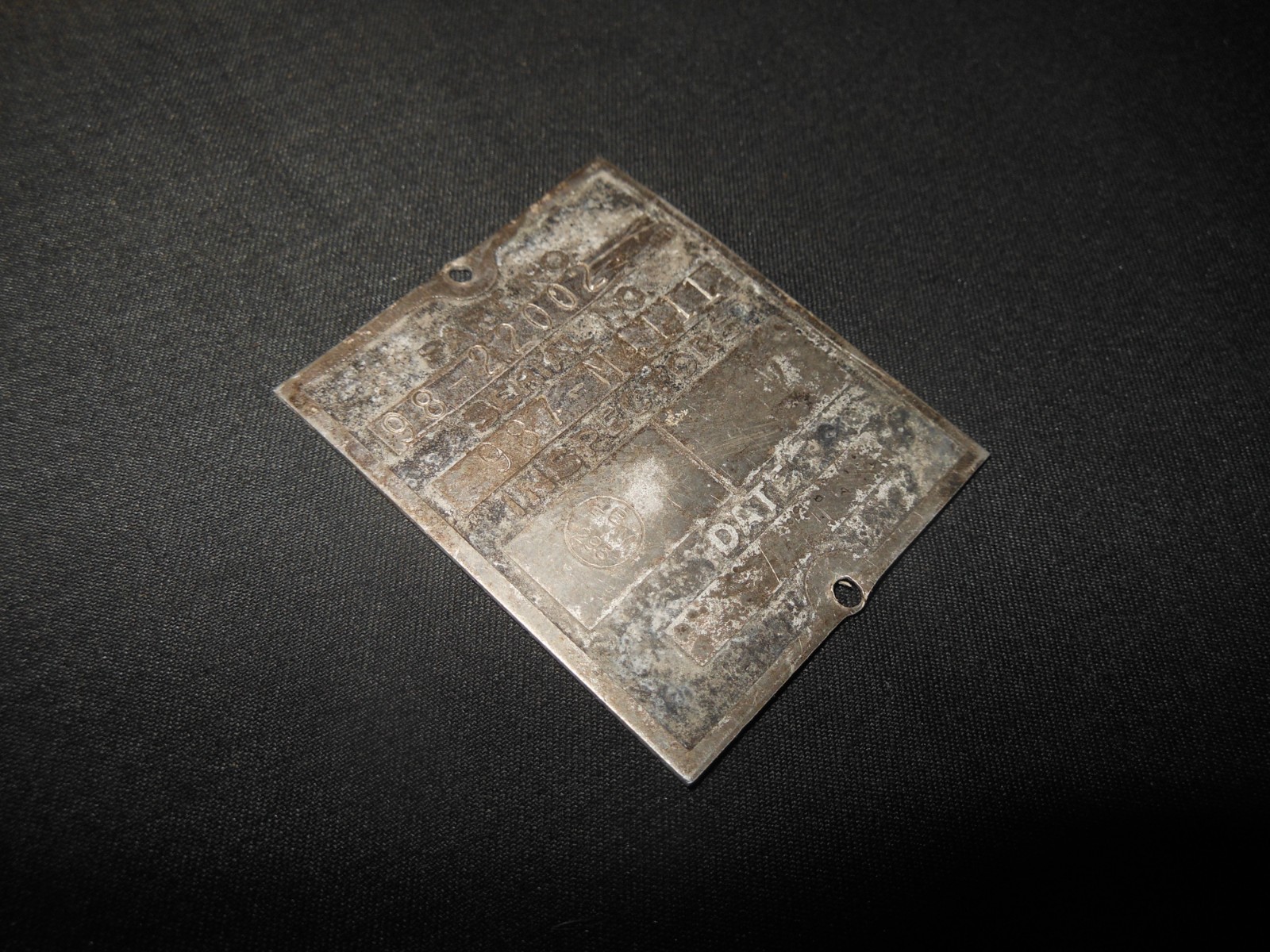 WW2 USAAF Army Aircraft - MAIN PART ACCEPTANCE DATA PLATE - B-25 Mitchell - NICE