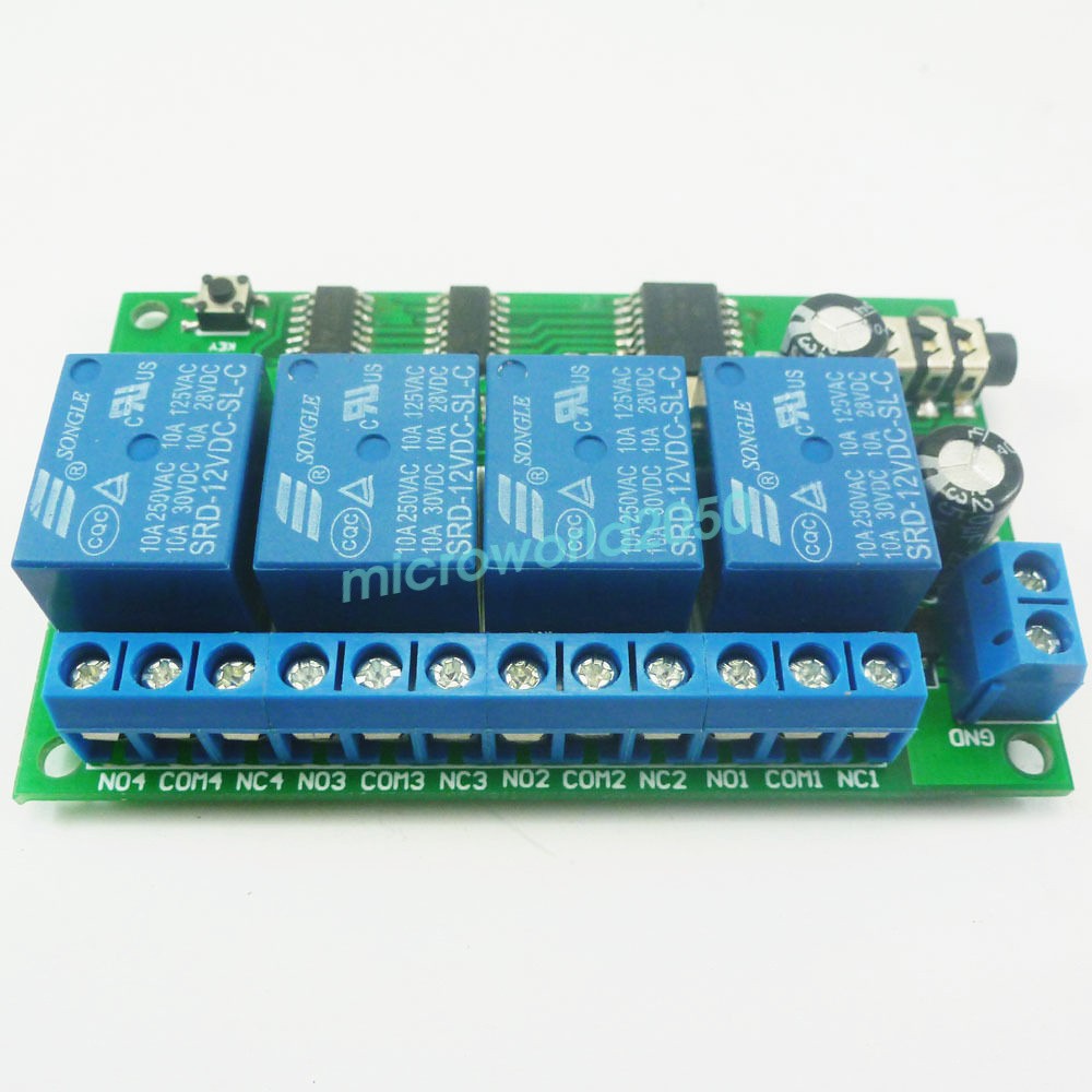 AD22B04 12V 4CH MT8870 DTMF Tone Signal Decoder Relay Phone Remote Control PLC
