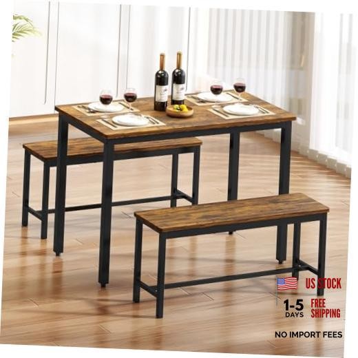 43" Dining Table Set for 4, Modern Space Saving Kitchen Breakfast Table with