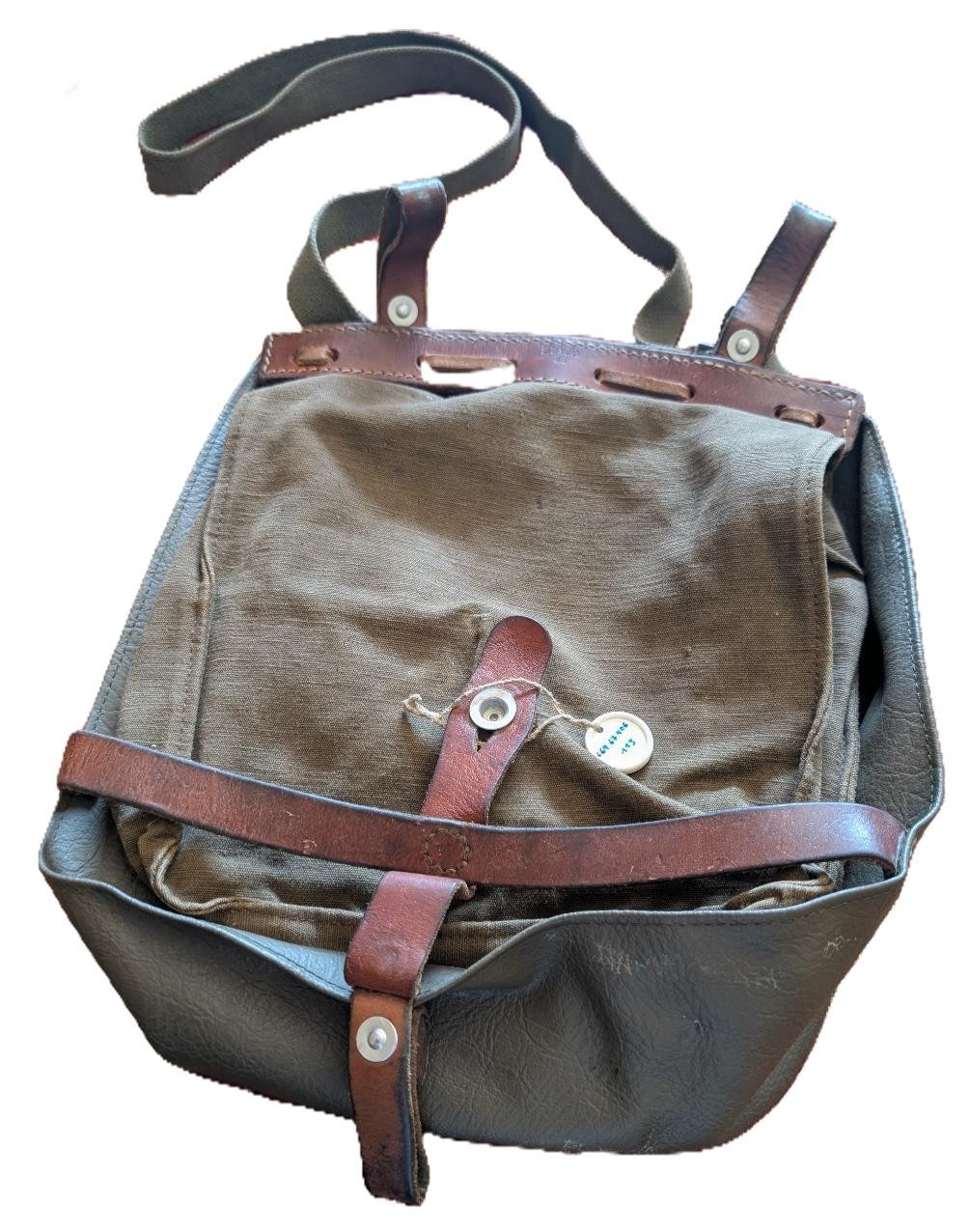 Vintage Military Swiss Vinyl Bread Messenger Bag