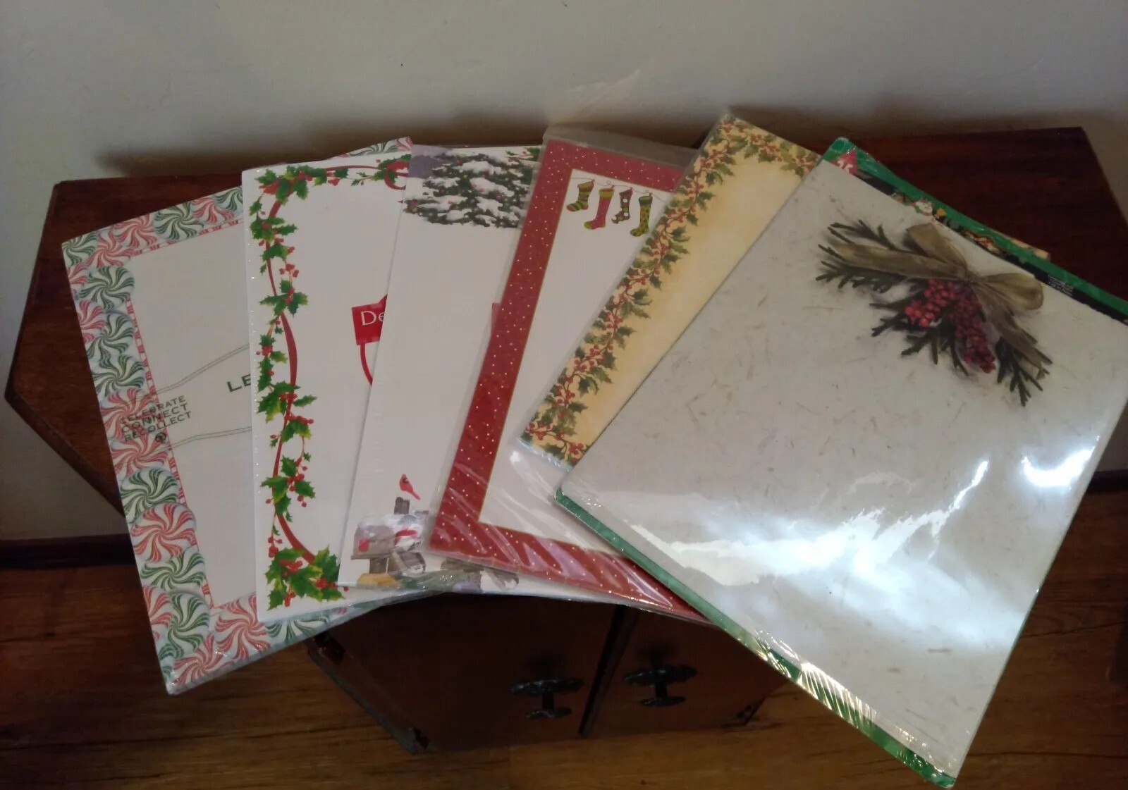 Christmas Designer Papers, Holiday Letter, 8 1/2" x 11" NOS 6 Designs 270 Sheets