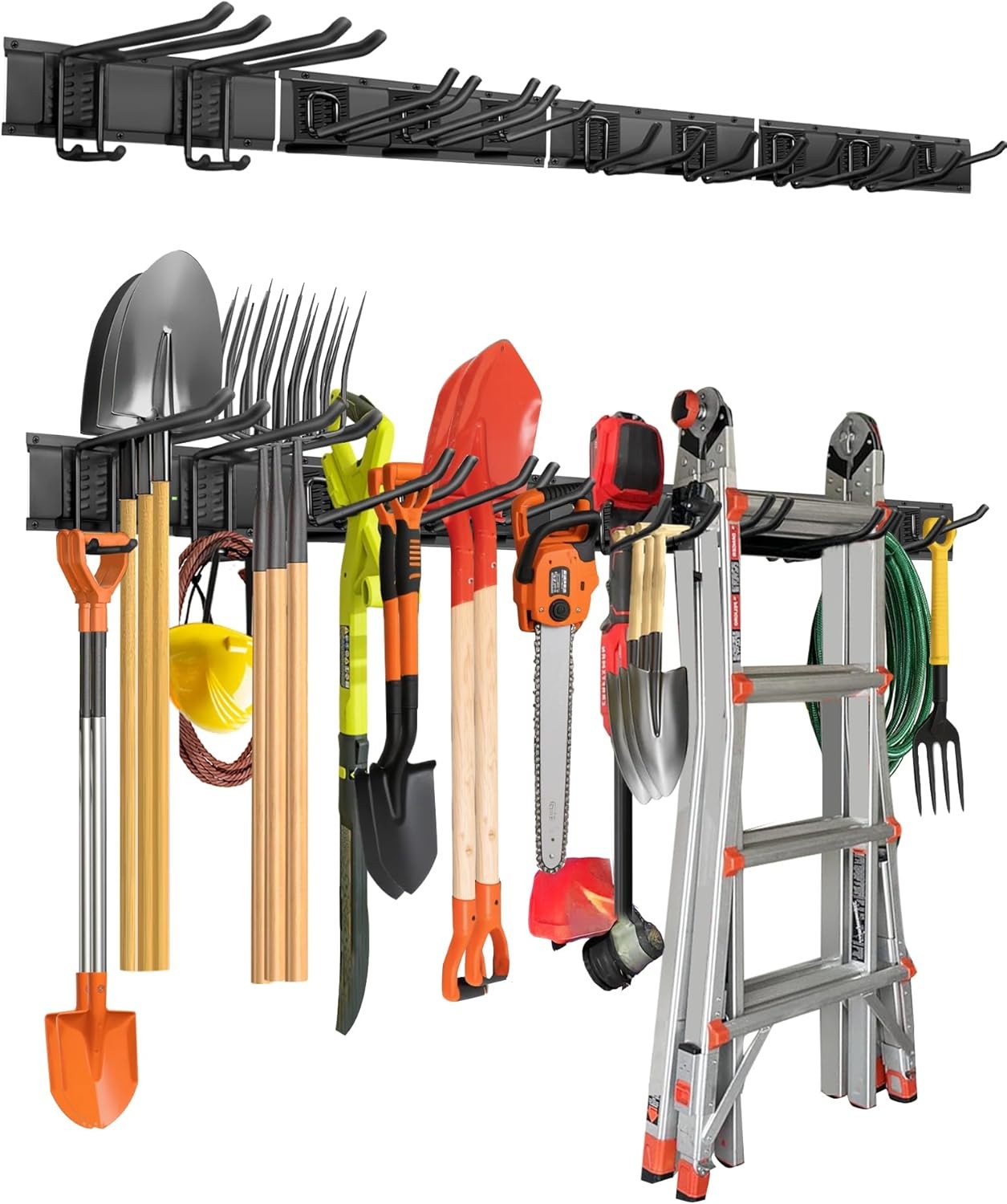 64 inches Garage Tool Organizer Wall Mount Garden Tool Organizer Rack Heavy Duty