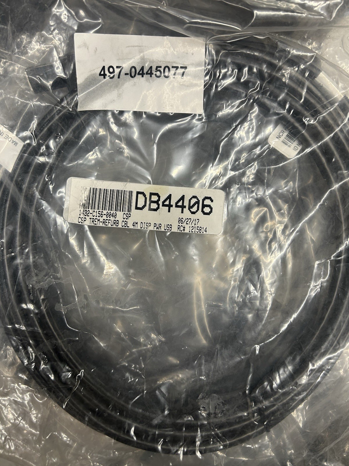 NCR 497-0445077 POS Cash Register USB Powered Control Cable Black