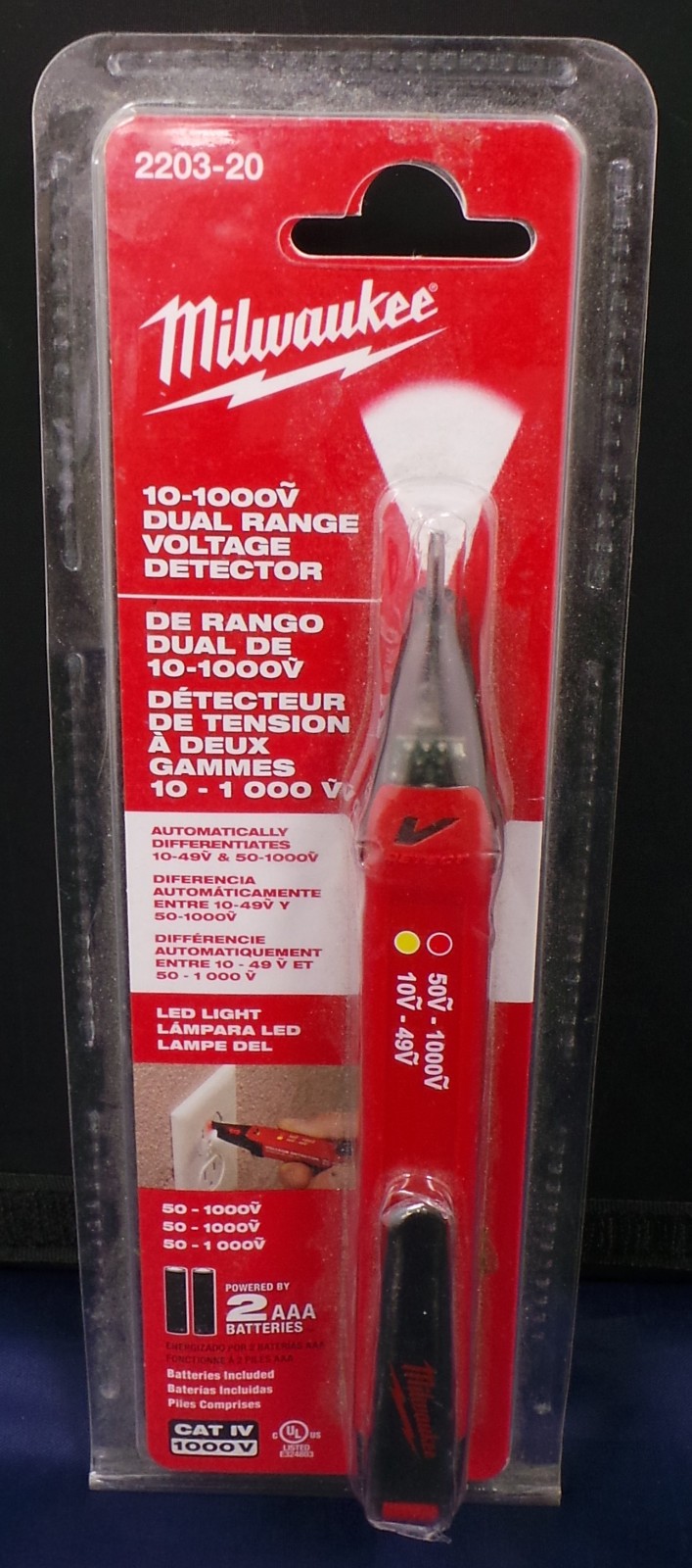 Milwaukee 2203-20 10-1000Ṽ Dual Range Voltage Detector BRAND NEW