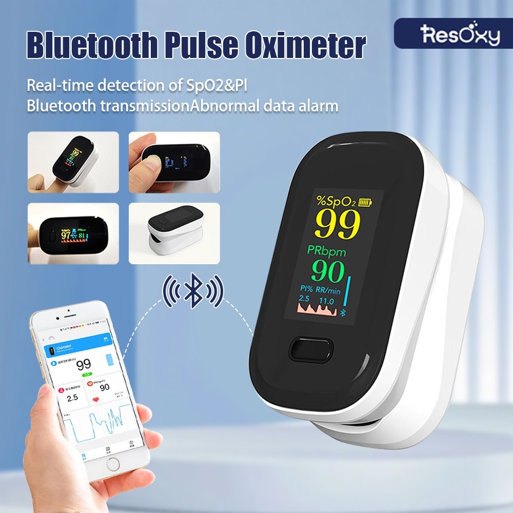 Bluetooth Pulse Fingertip Oximeter Heart Rate Blood Oxygen Saturation Monitor