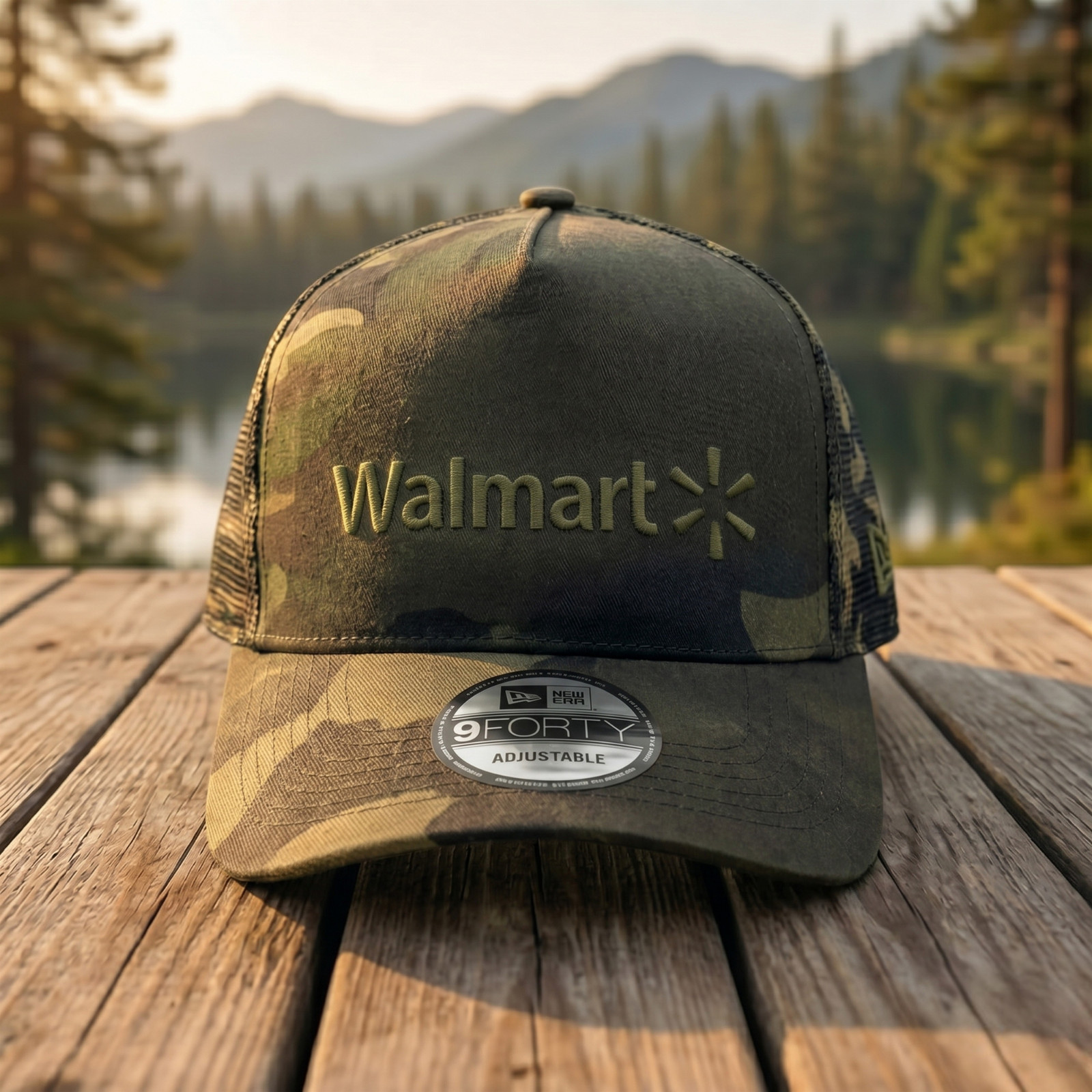 Walmart Embroidered Camo Trucker Hat 9FORTY Mesh Adjustable Cap