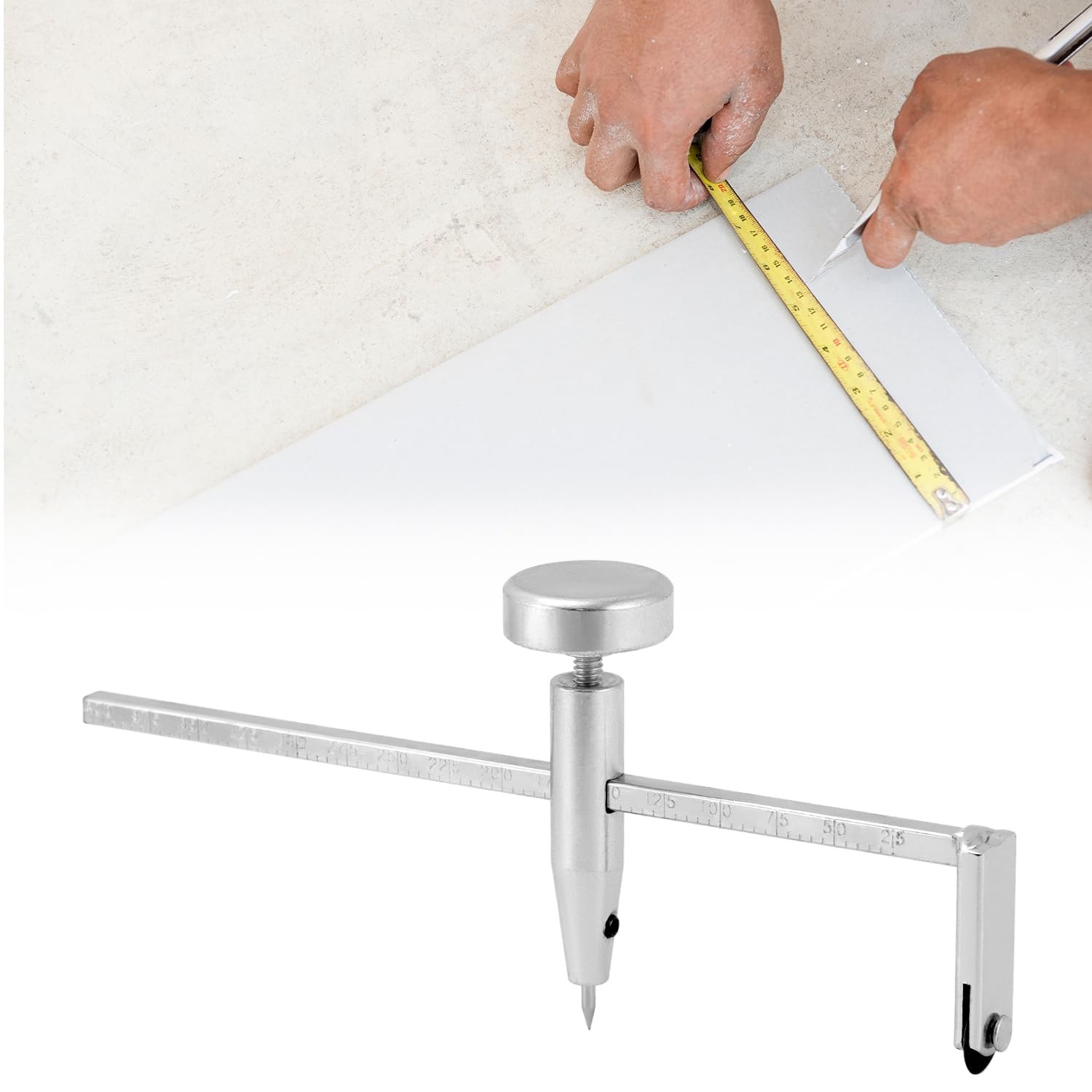QWORK Durable Drywall Circle Cutter, Sturdy Metal Construction