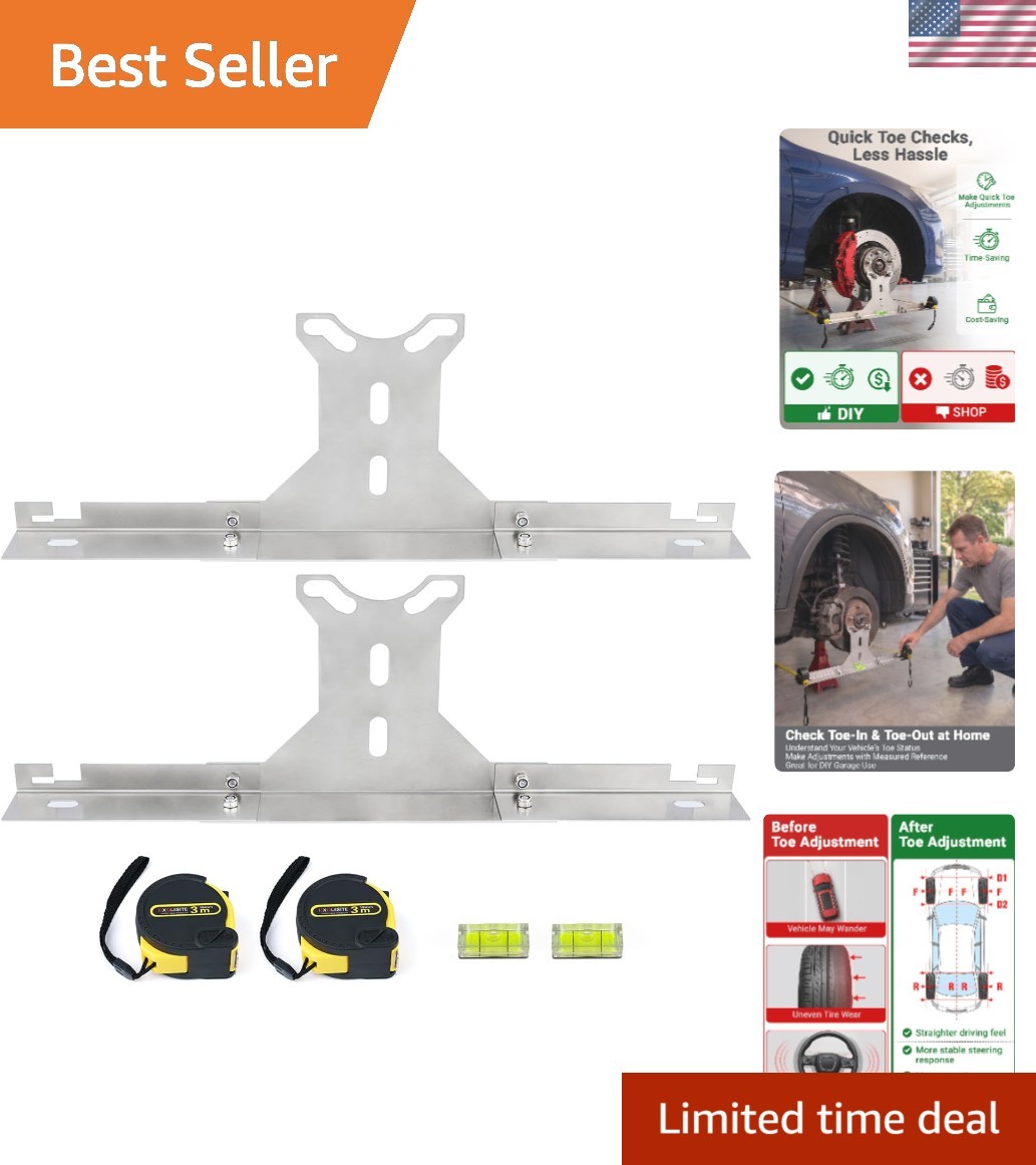 Wheel Alignment Tool for DIY Toe Adjustment, Stainless Steel Toe Alignment Pl...