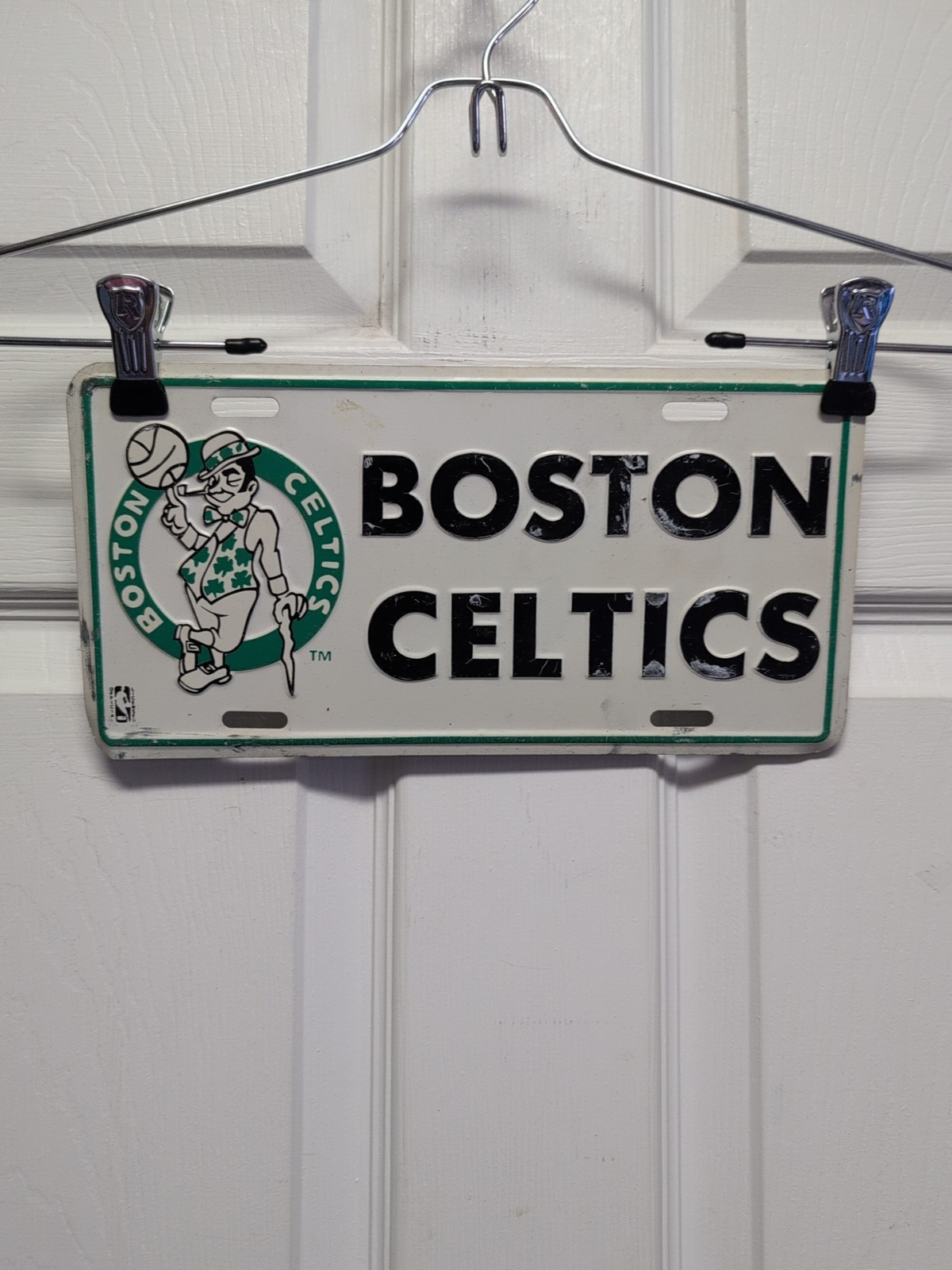 Boston Celtics License  Plate  Tag. Official  Licensed.  Some Paint  Off
