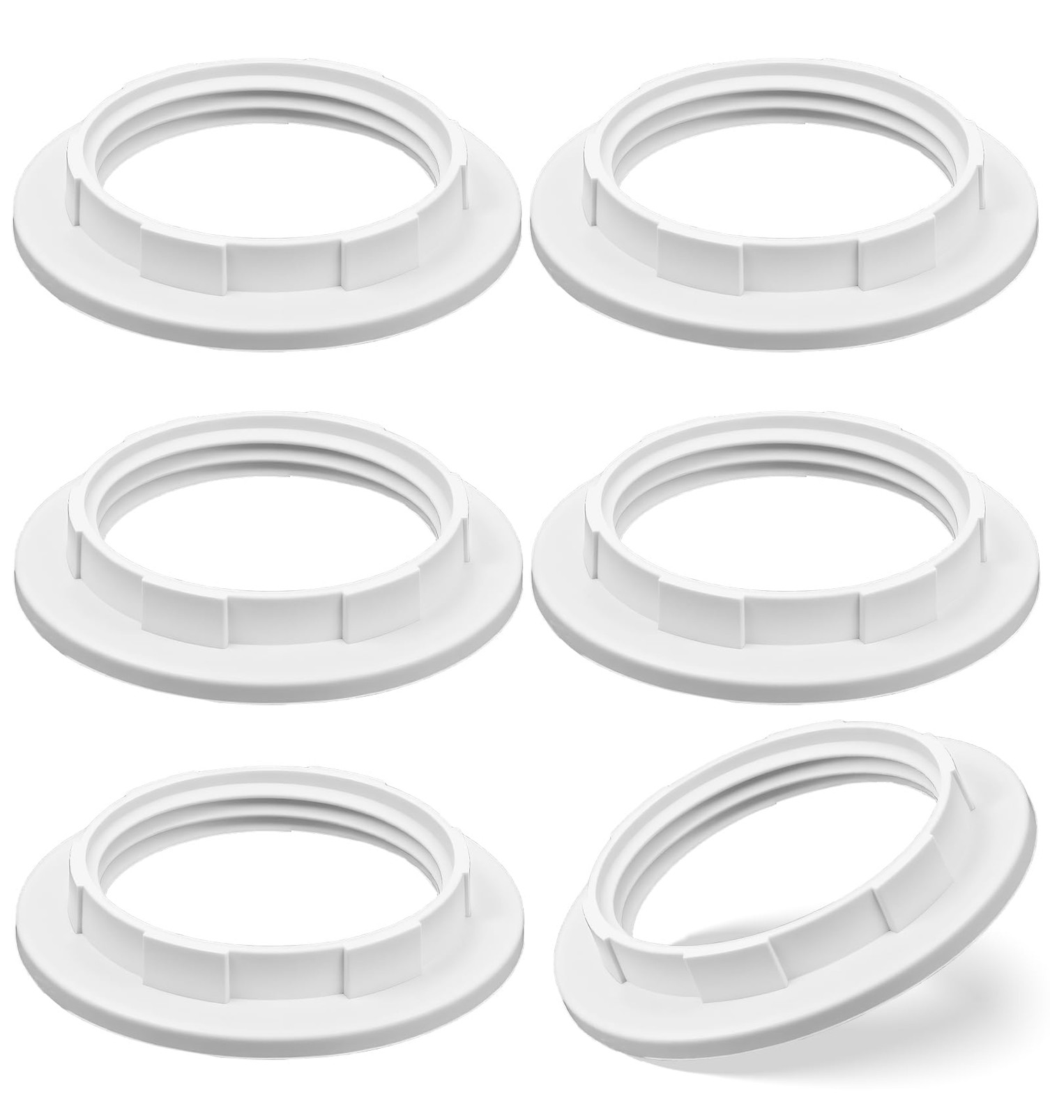 6Pcs Lamp Shade Rings, White E26 Socket Rings for Lamps, Standard Base Lamp S...