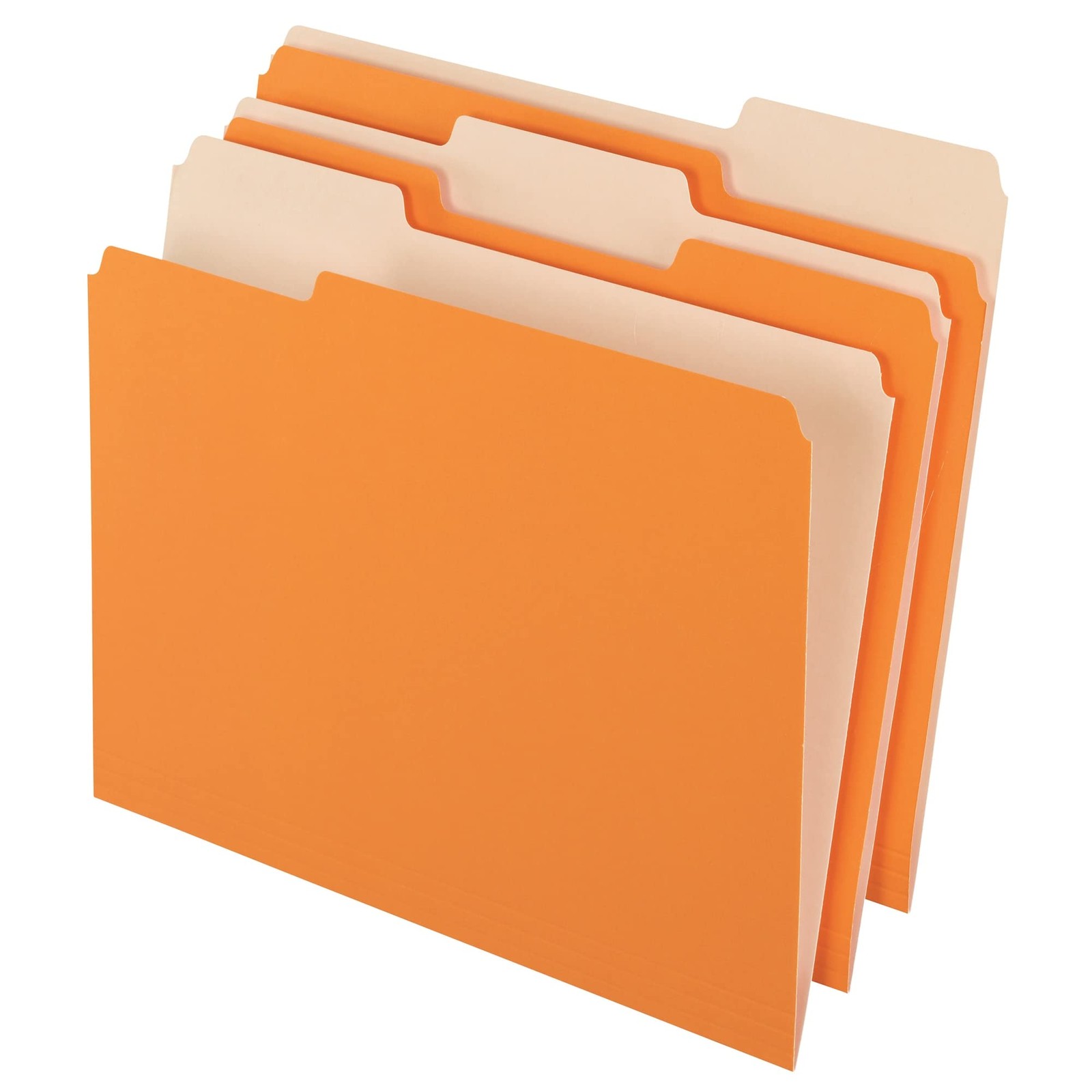 Office Depot Two-Tone Color File Folders, 1/3 Tab Cut, Letter True, Orange