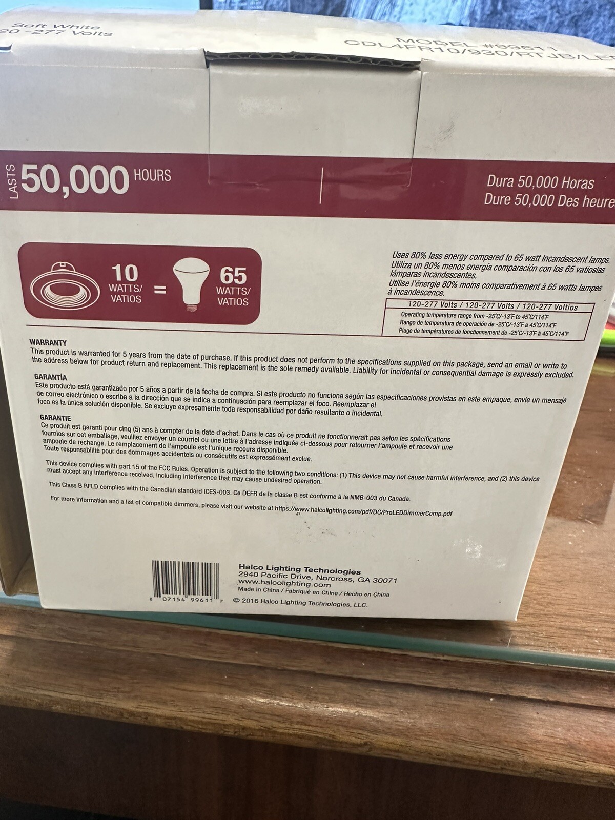 Halco 65-Watt Equivalent 10-Watt 4 In. Dimmable White Integrated LED