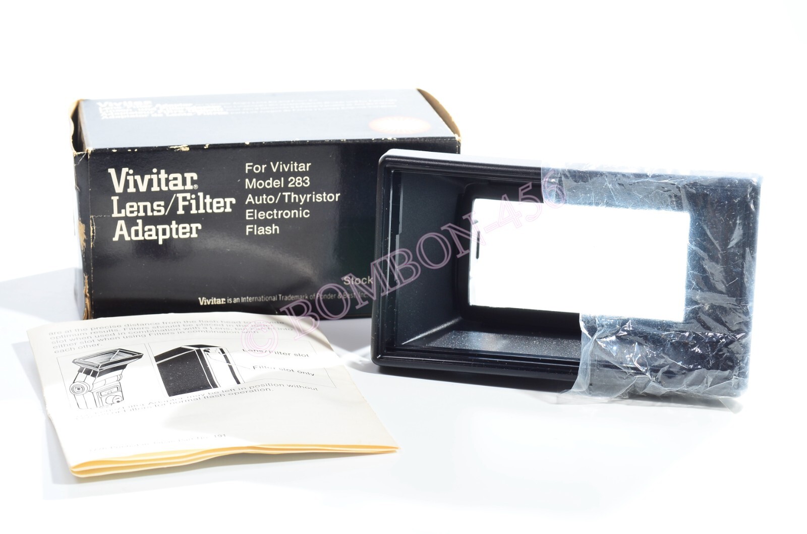 VIVITAR LENS FILTER HOLDER/ADAPTER 23-8094 FOR MODEL 283 FLASH-NOS- INSTRUCTIONS