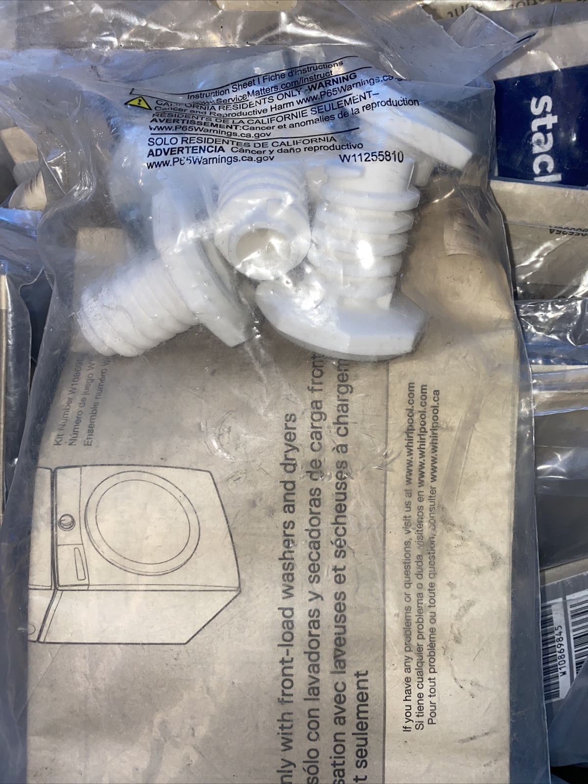 NEW GENUINE WHIRLPOOL/ MAYTAG W10869845 FRONT LOAD WASHER/ DRYER STACK KIT