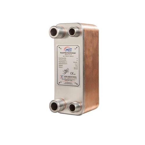 20 Plate 3x8 Brazed Plate Heat Exchanger Water to Water  3/4"MPT 316L SS (MB-01)