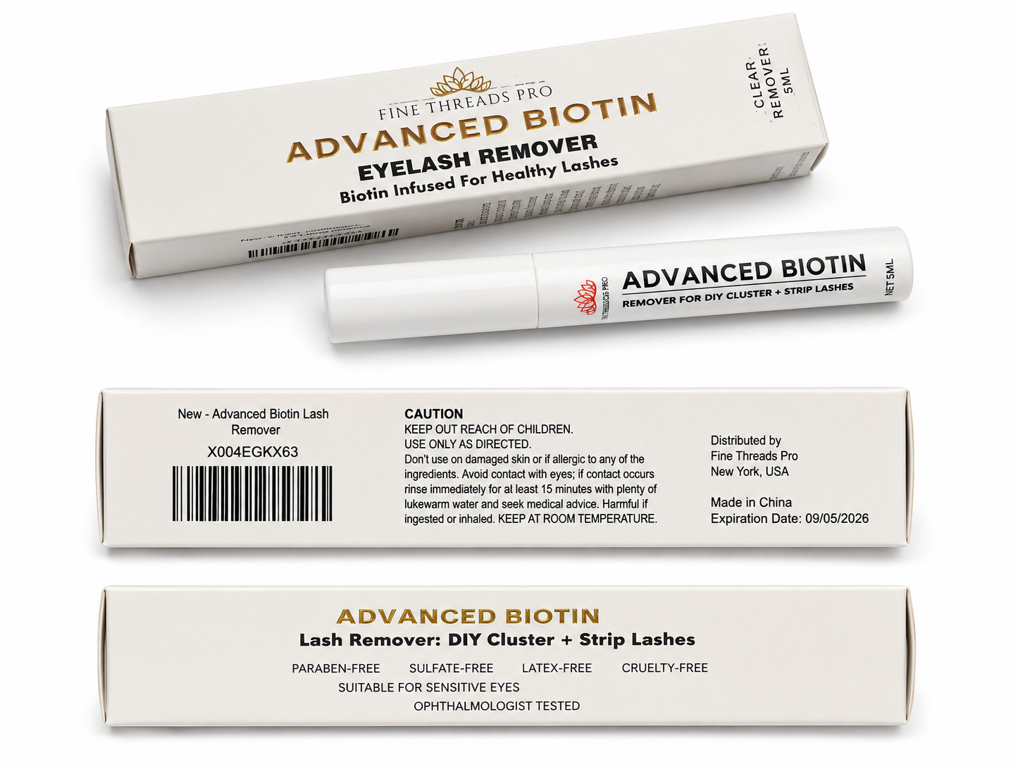 Fine Threads Pro Advanced Biotin Eyelash Remover Clear 5mL