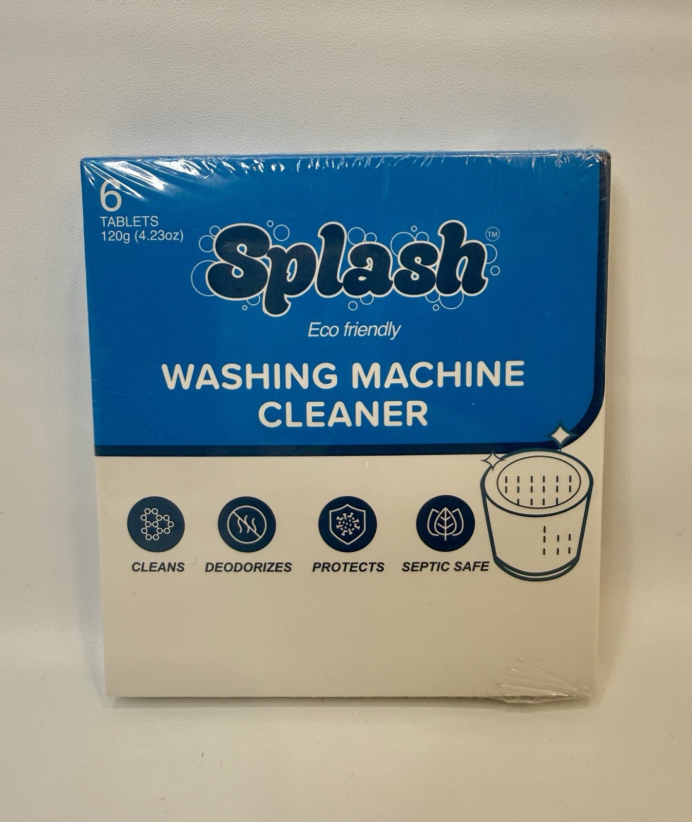 Splash Spotless Washing Machine Cleaner Deep Cleaning All Washers 6 Tabs: NEW