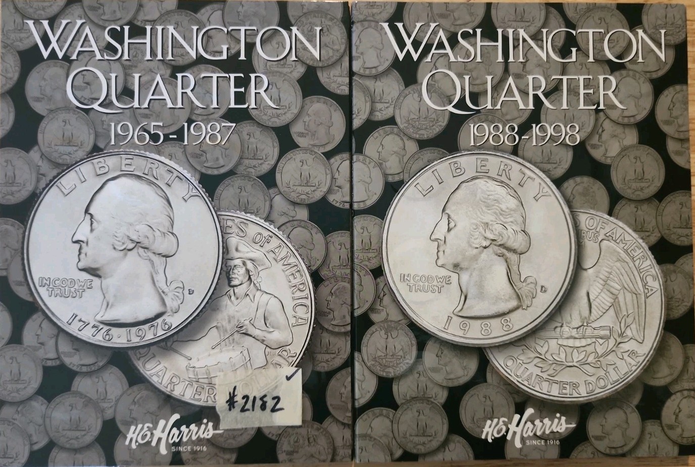 1965 – 1998 Washington Quarter Albums (2 Books-70 Coins) ■ EF-UNC ■ #2182