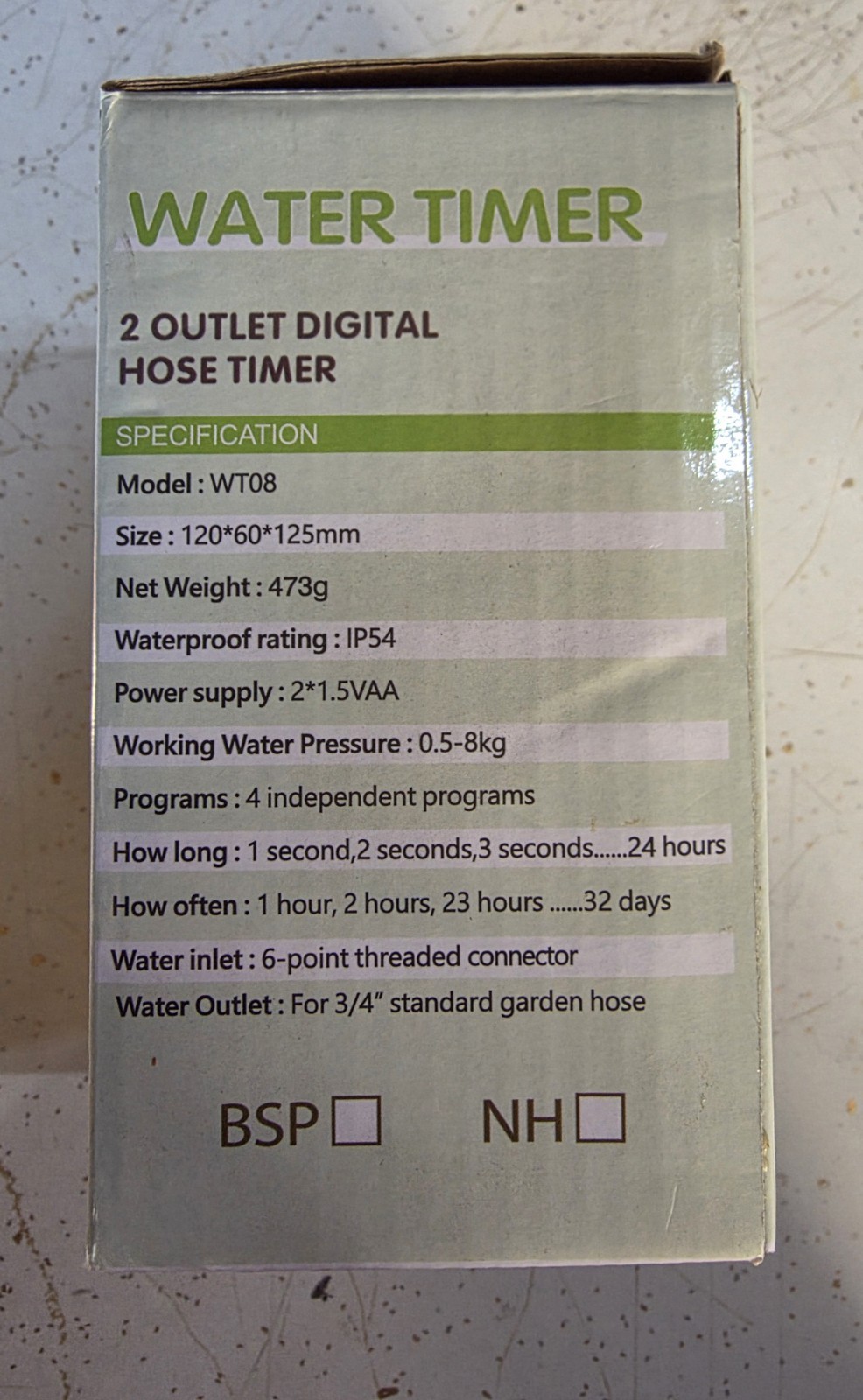 Dar Darouxiao 2 Zone Outlet Digital Water Timer Model: WT08 NEW