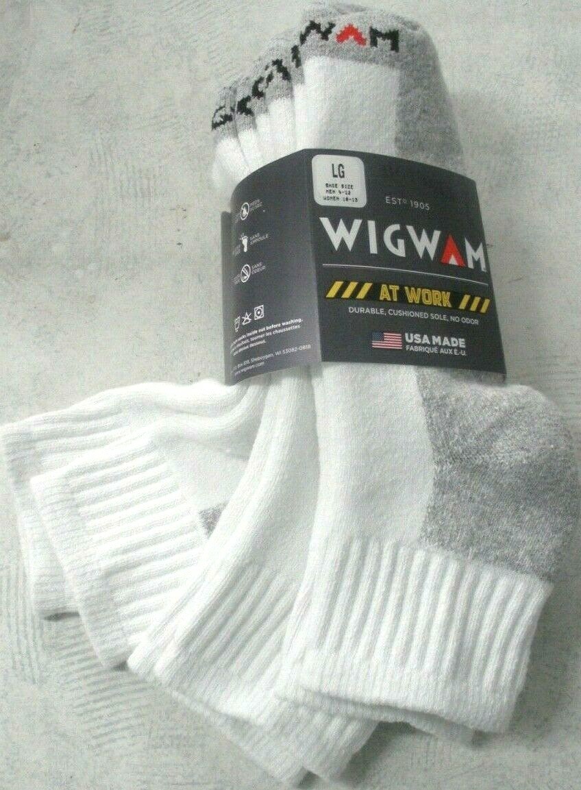 Wigwam At Work Quarter Socks, Wigwam S1360 Men's Socks 3 Pack, USA , White