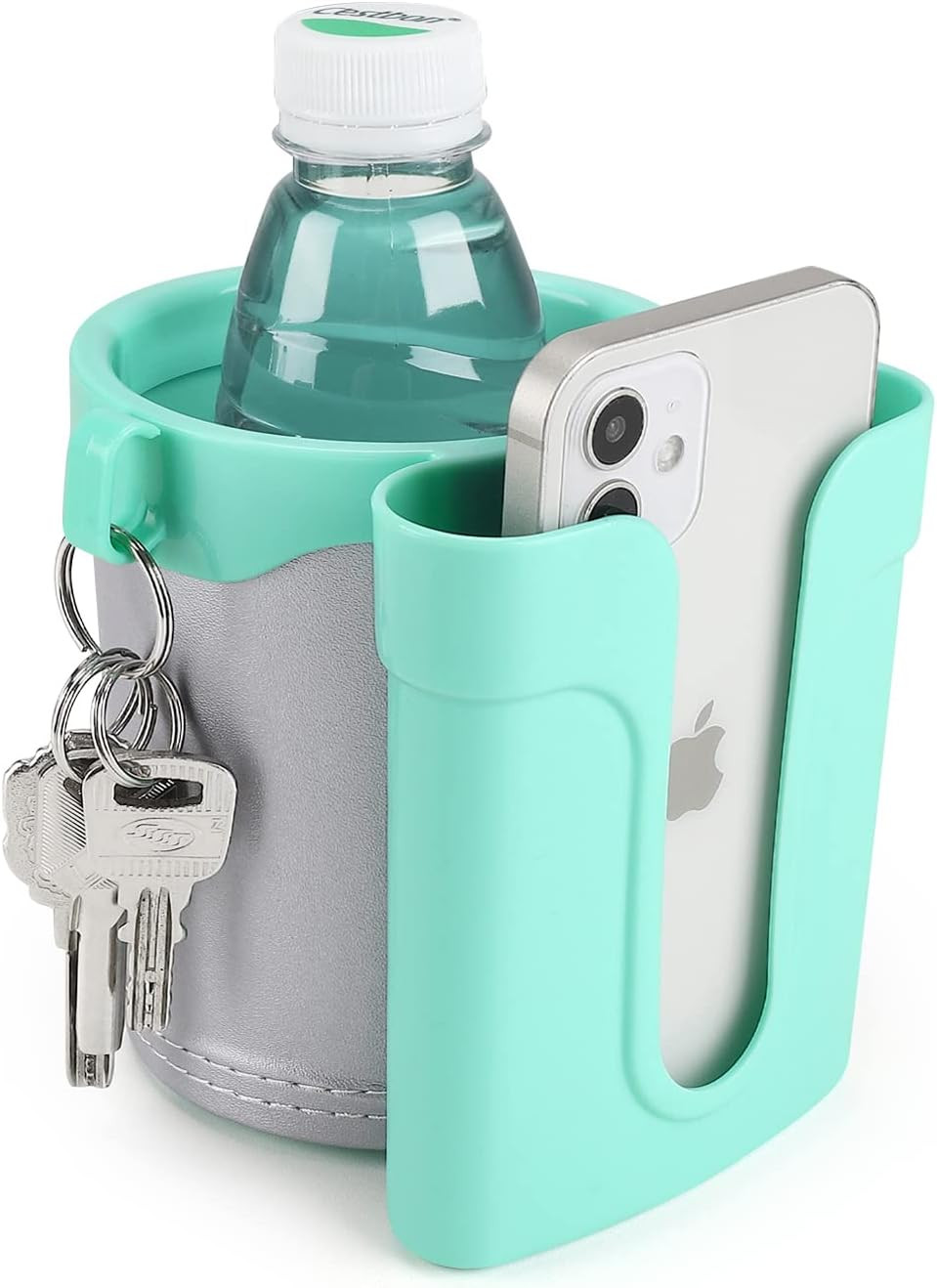 3-In-1 Bike Cup Holder with Cell Phone Keys Holder, Bike Water Bottle Holders, U