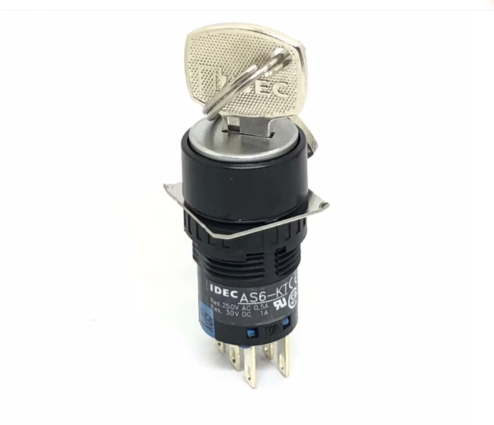 1PC New IDEC Self-locking key switch AS6M-2KT2AC 2NO2NC 2nd gear #LL