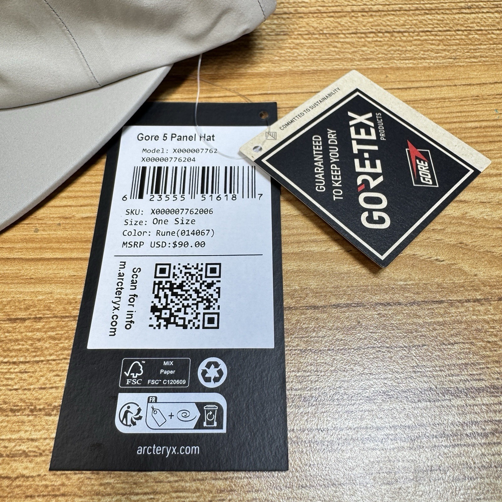 NWT Arc'teryx GORE-TEX Gore 5 Panel Cap Waterproof Hat Adjustable Snapback Rune