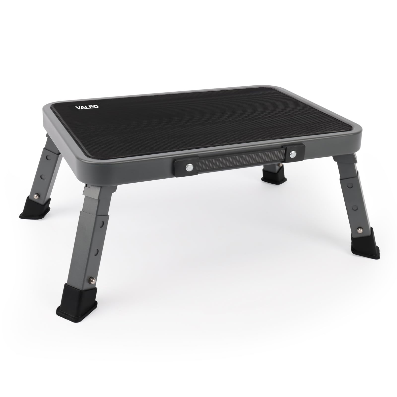 Valeo Folding Step Stool, Adjustable Stool with Non-Slip 3 level, Black