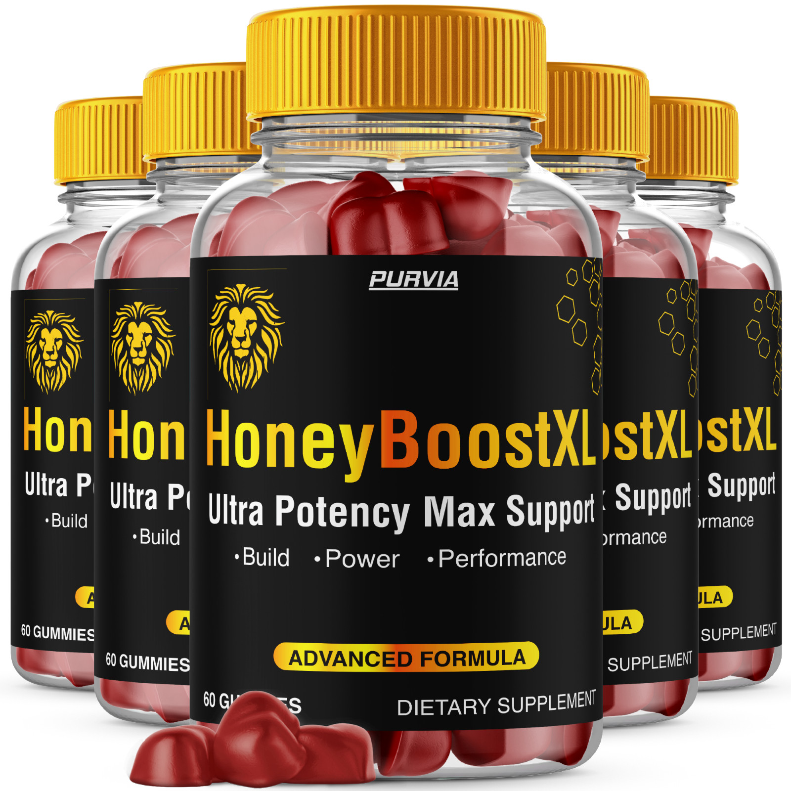 (5 Pack) Honey Boost XL Gummies HoneyBoost Enhancing Support Supplement (300 ct)
