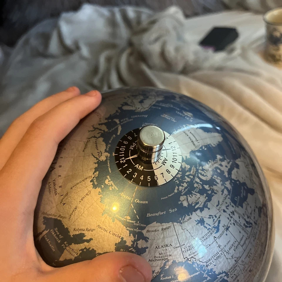 Unique Gorgeous Vicksburg world globe with Chrome Tripod