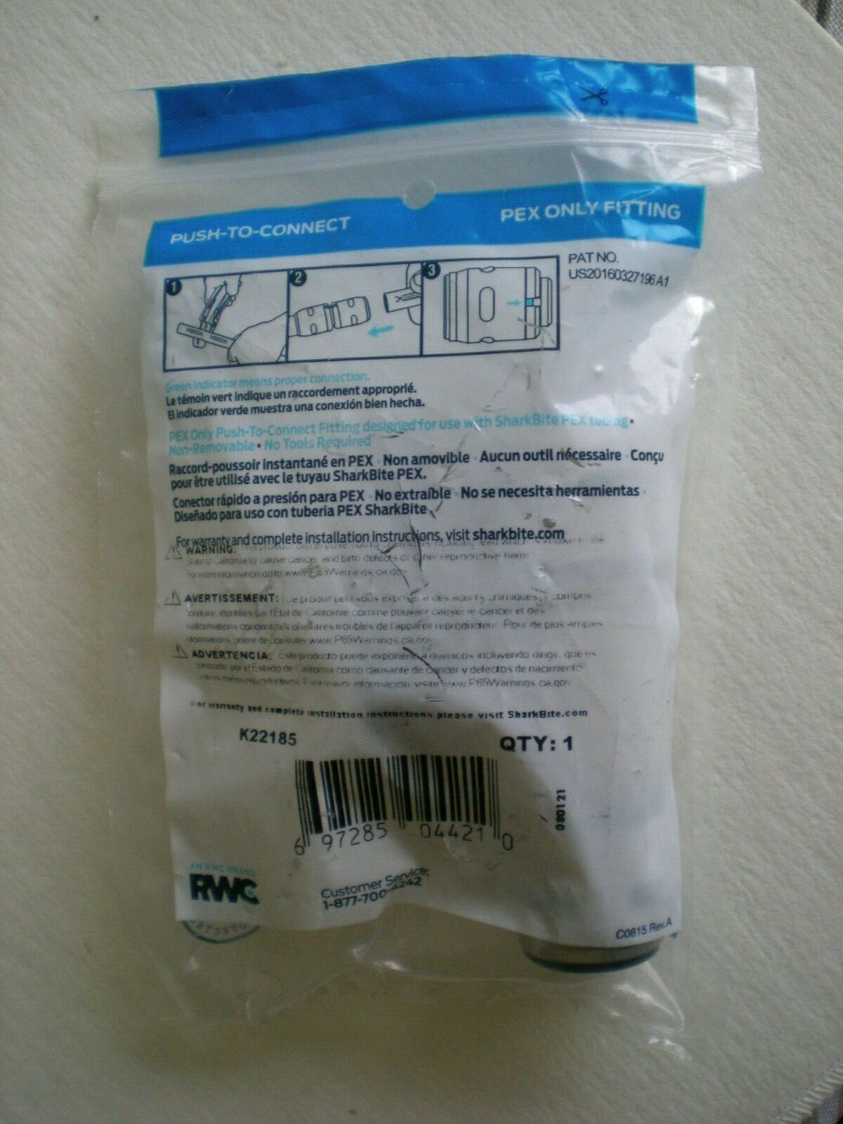 SharkBite Evopex K22185 3/4" X 3/4" Ball Valve
