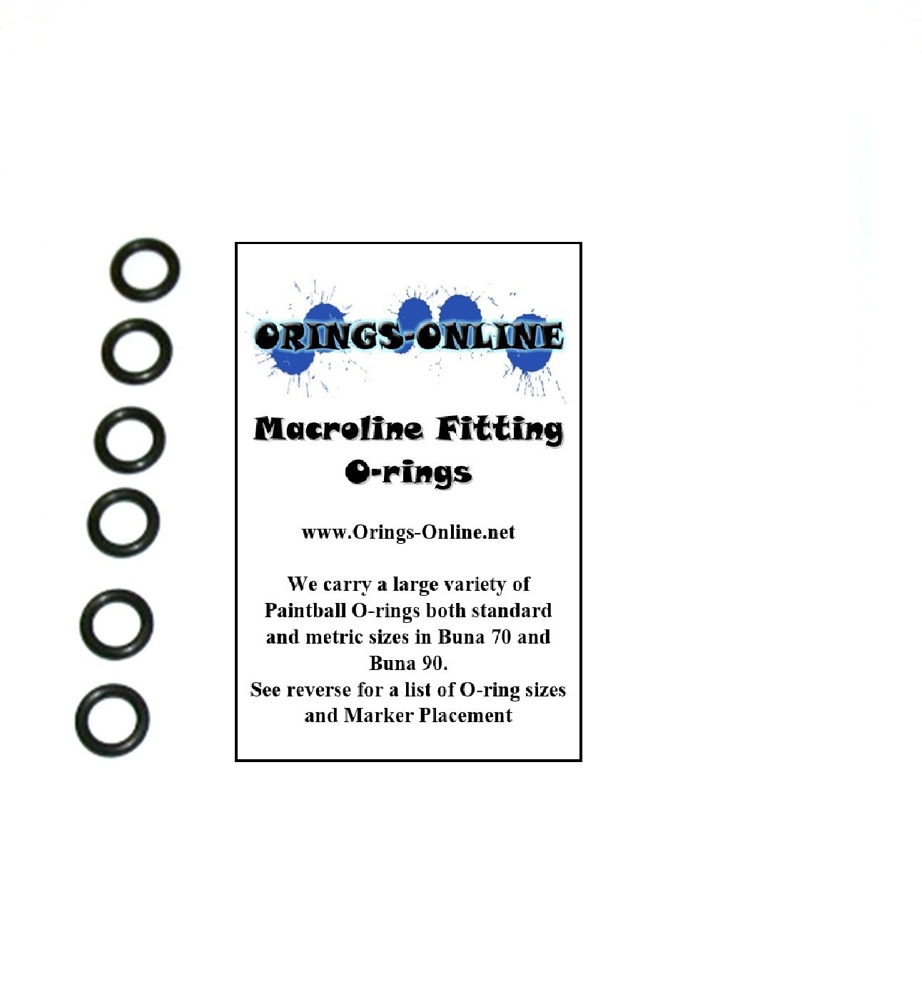 Macroline Fitting Inner O-rings Paintball Oring x 25 Pieces