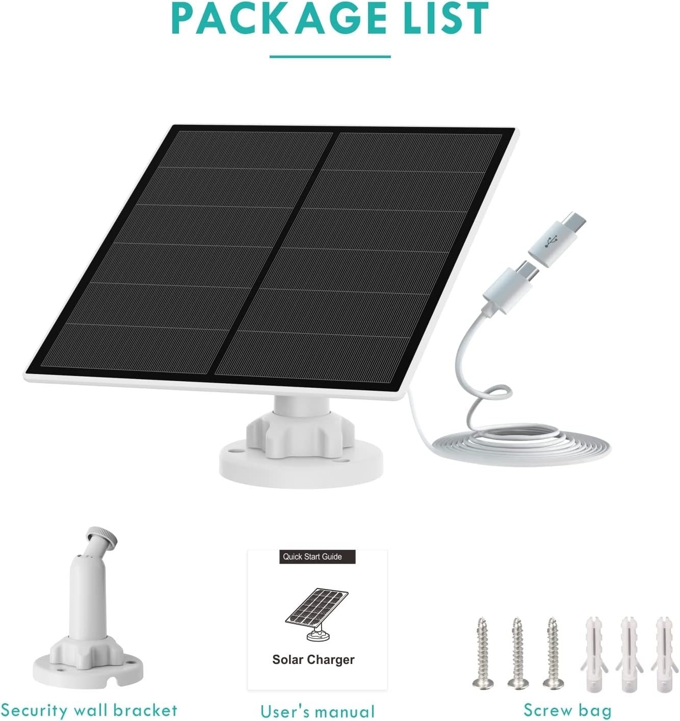 High-Efficiency 5W Solar Panel for DC 5V Battery Cameras - Adjustable & Secure